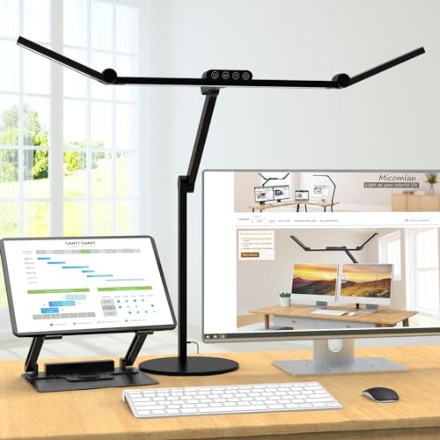 Home Office Desk - Lampu Meja Arsitek dengan Pencahayaan Atmosfer,