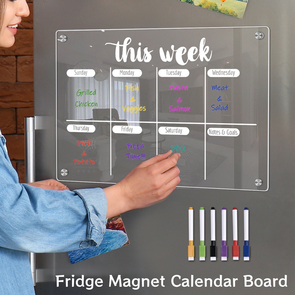 Letter Tray Desk - Papan kalender Magnet kulkas perencana mingguan