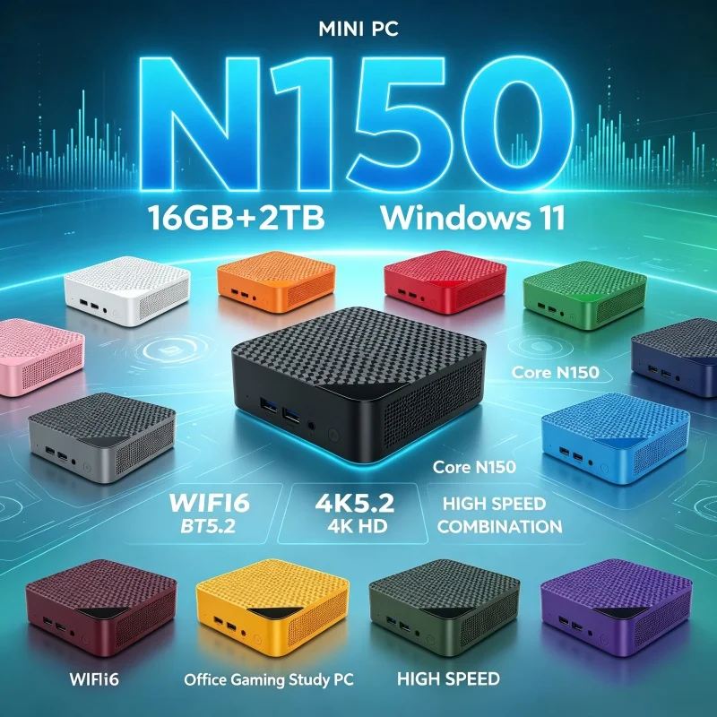 Home Office Windows 11 - PC Mini Desktop Ringkas Core N150