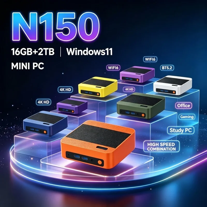 Home Office Windows 11 - Mini PC Warna Kompak Core N150