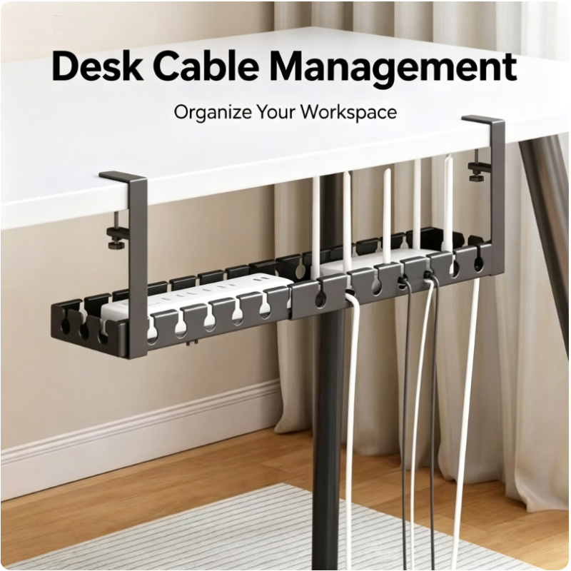 Home Office Desk Ideas - Rak Penyimpanan Teleskopik di Bawah Meja,