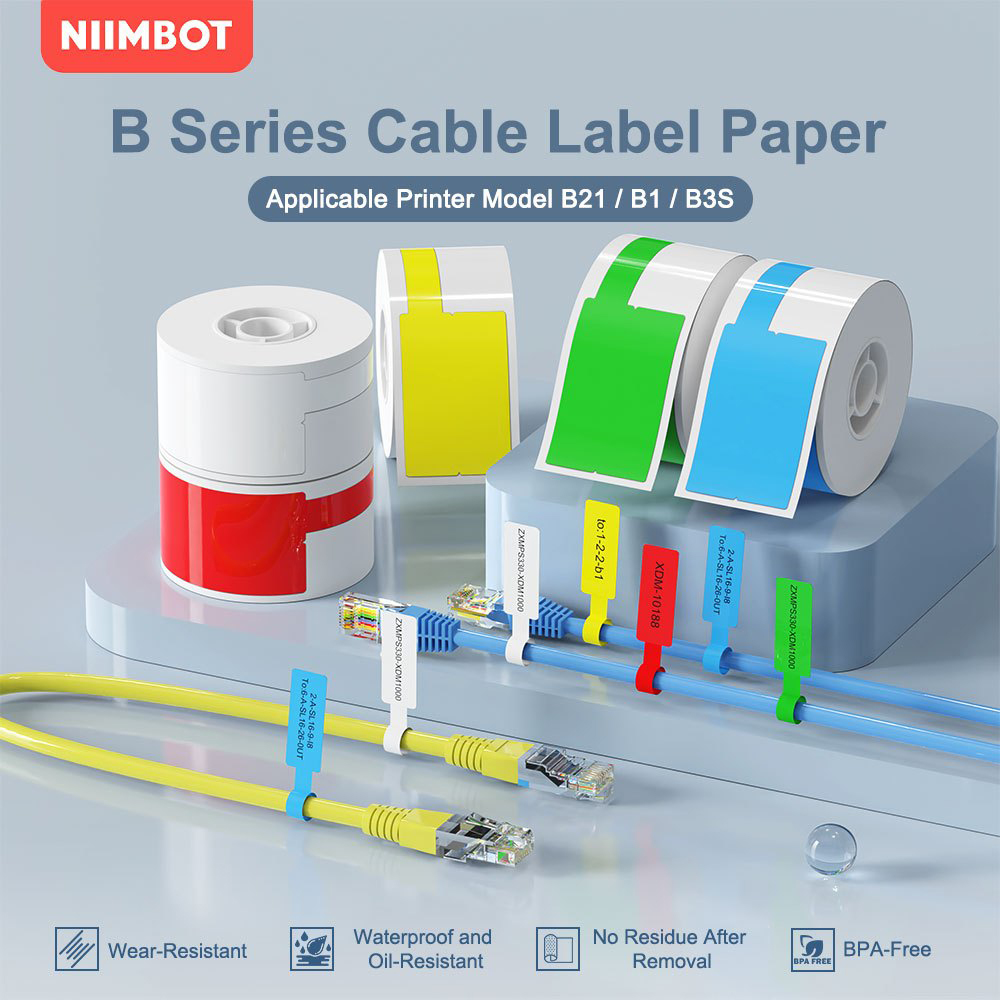 Label Maker Machine - Label Kabel Niimbot Printer Portabel Termal