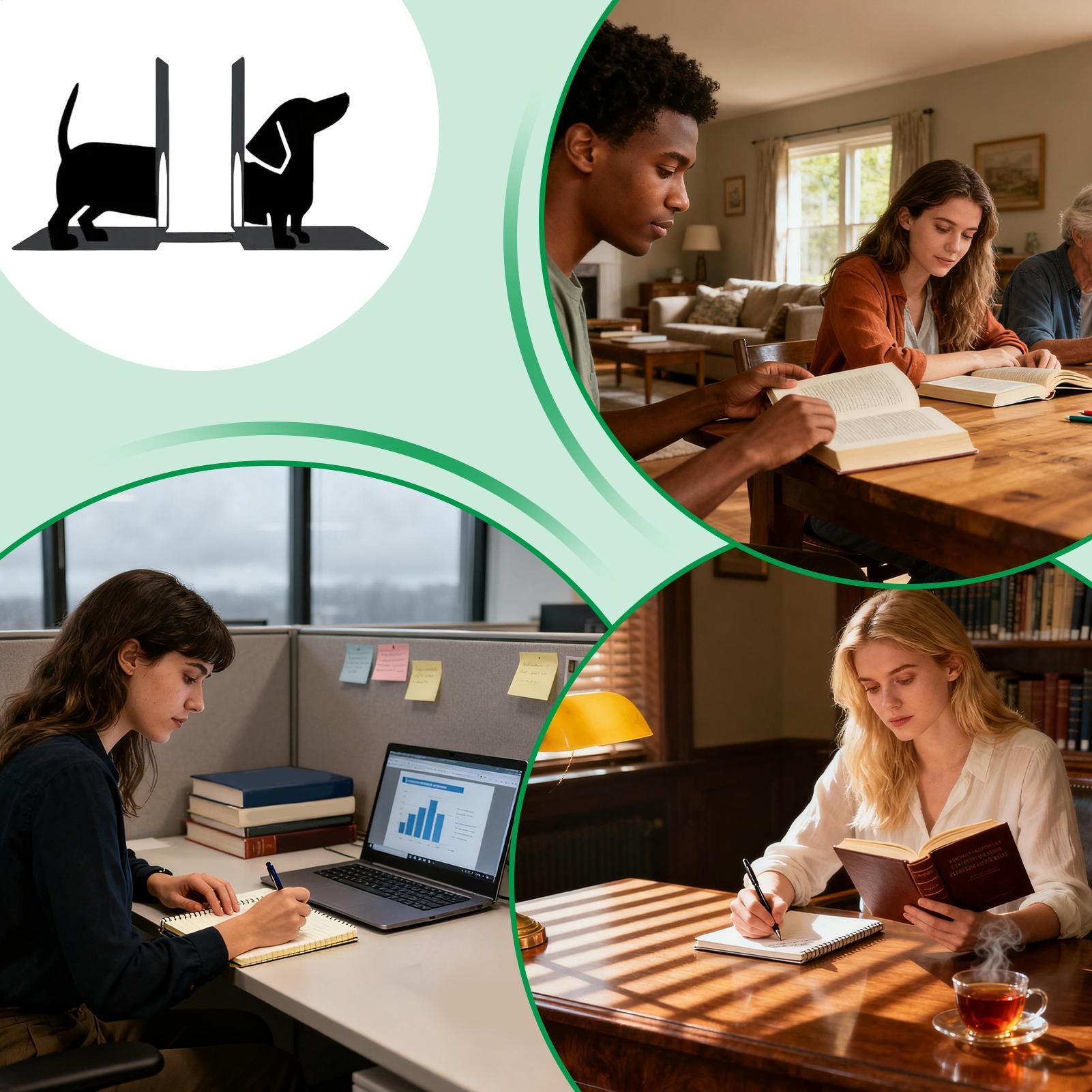 Home Office And Library - Penyangga Buku Dekoratif Logam Penahan Buku