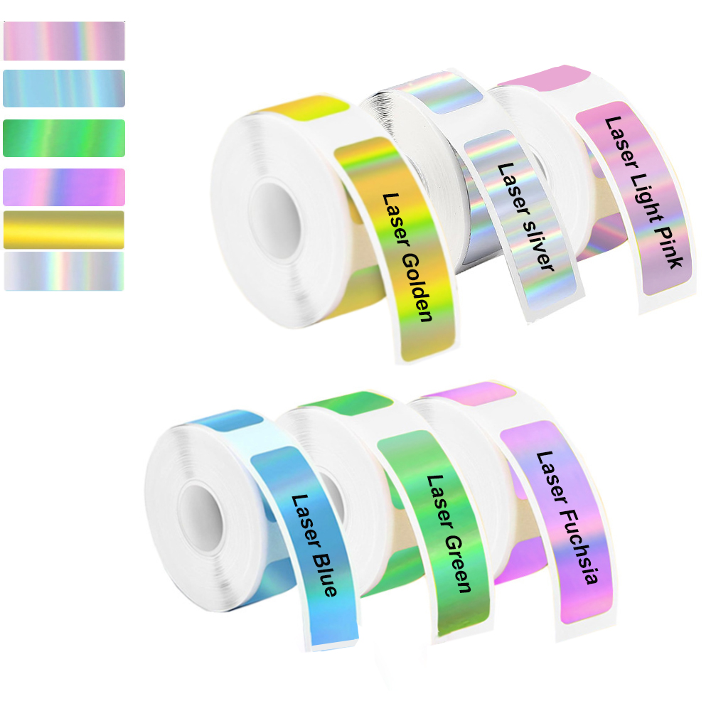 Label Maker Machine - 2 Rol 12*40Mm Stiker Label Holografik