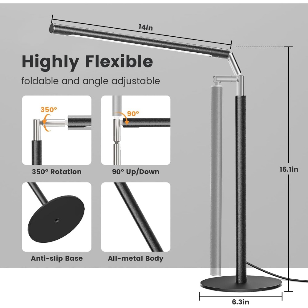 Lampu Meja LED Logam 16 Inci y - Home Office Desk ulasan dan harga