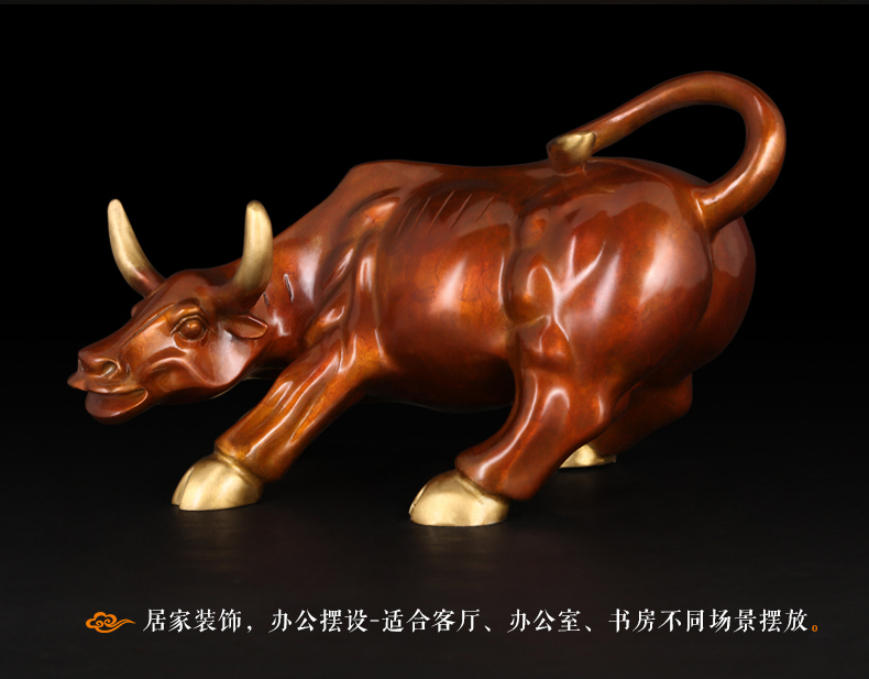 Patung banteng perunggu 30CM - - Home Office Marketing ulasan dan harga