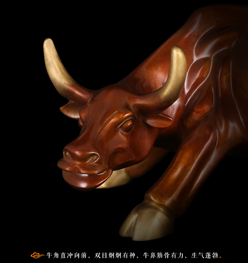 Patung banteng perunggu 30CM - - Home Office Marketing ulasan dan harga