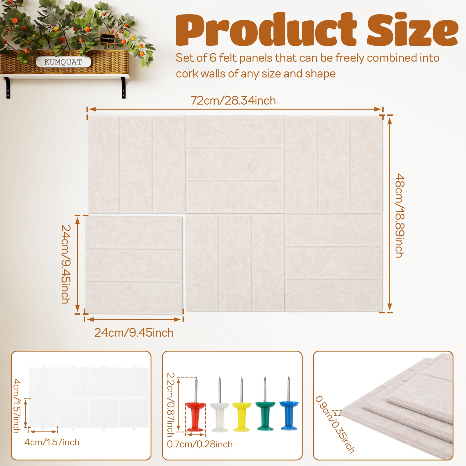 6/12 Buah Papan Buletin Felt,  - Home Office Alternative ulasan dan harga