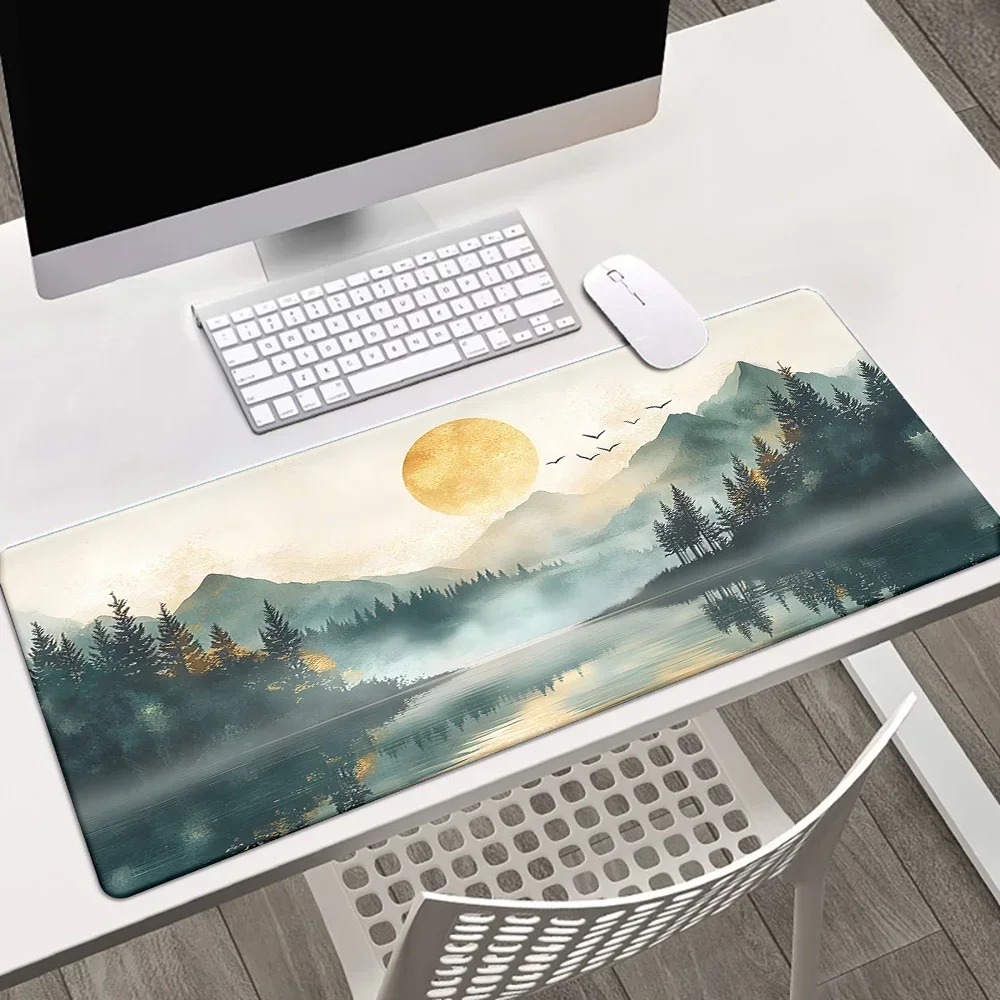 Alas Meja Cetak Pemandangan Al - Home Office Keyboard And Mouse ulasan dan harga