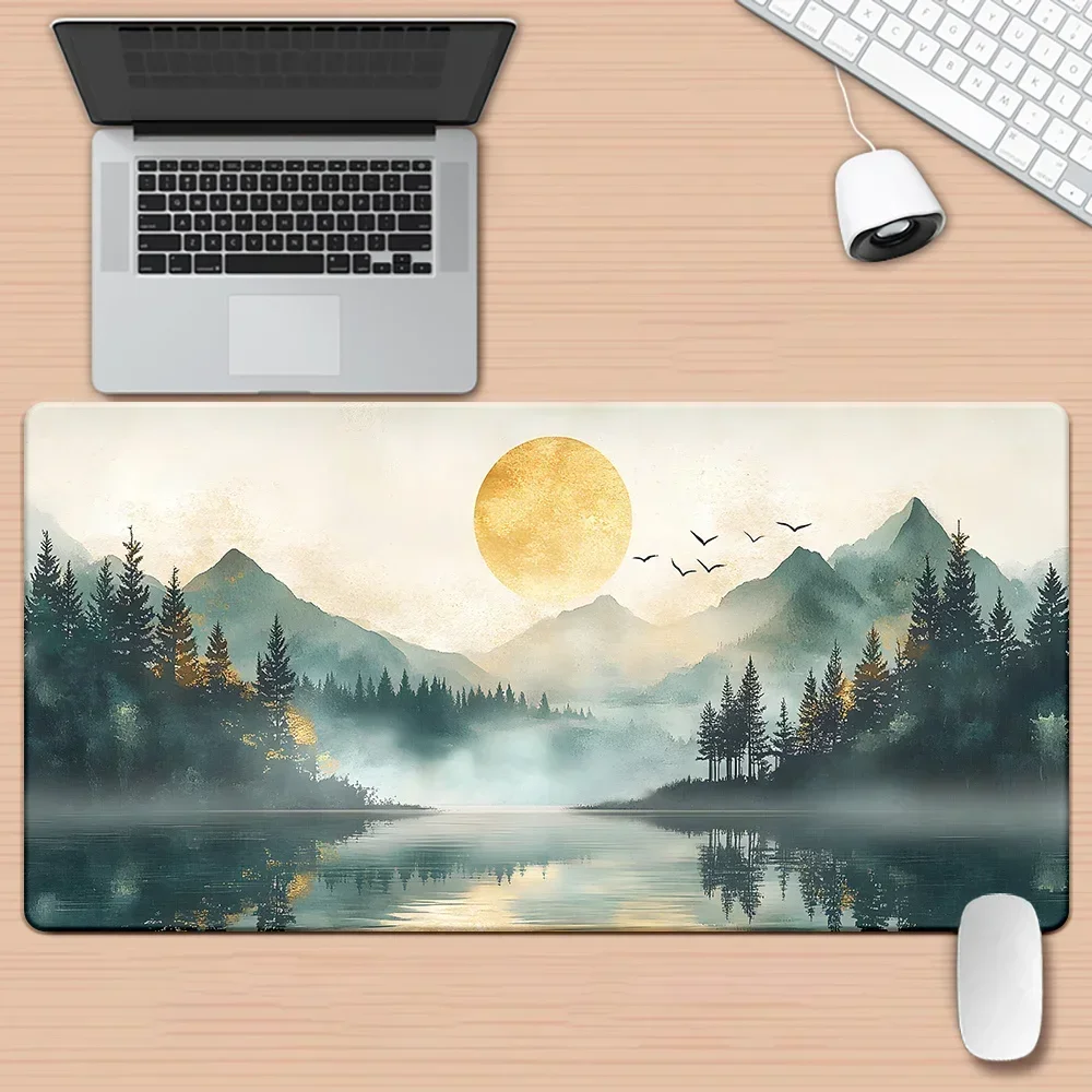 Alas Meja Cetak Pemandangan Al - Home Office Keyboard And Mouse ulasan dan harga