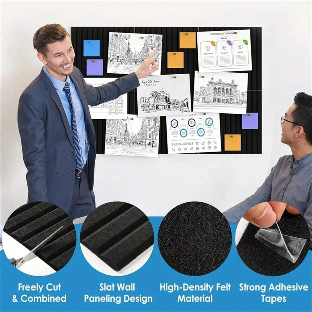 6pcs Papan Dinding Felt Besar  - Home Office Alternative ulasan dan harga