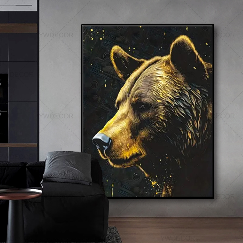 Bull and Bear lukisan hewan ka - Home Office Marketing ulasan dan harga