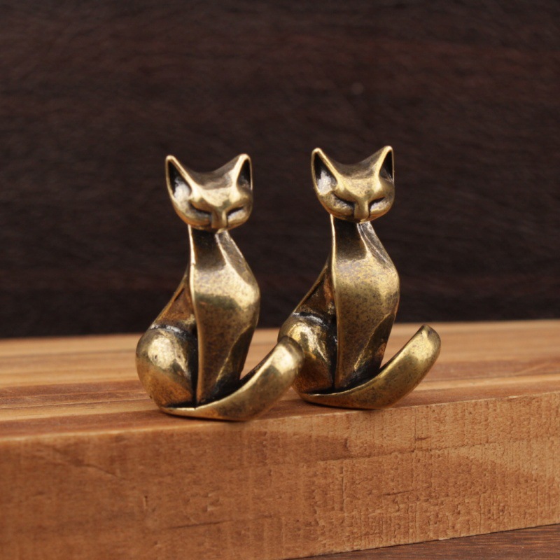 Patung Kucing Mini Kuningan un - Home Office Desk Ideas ulasan dan harga