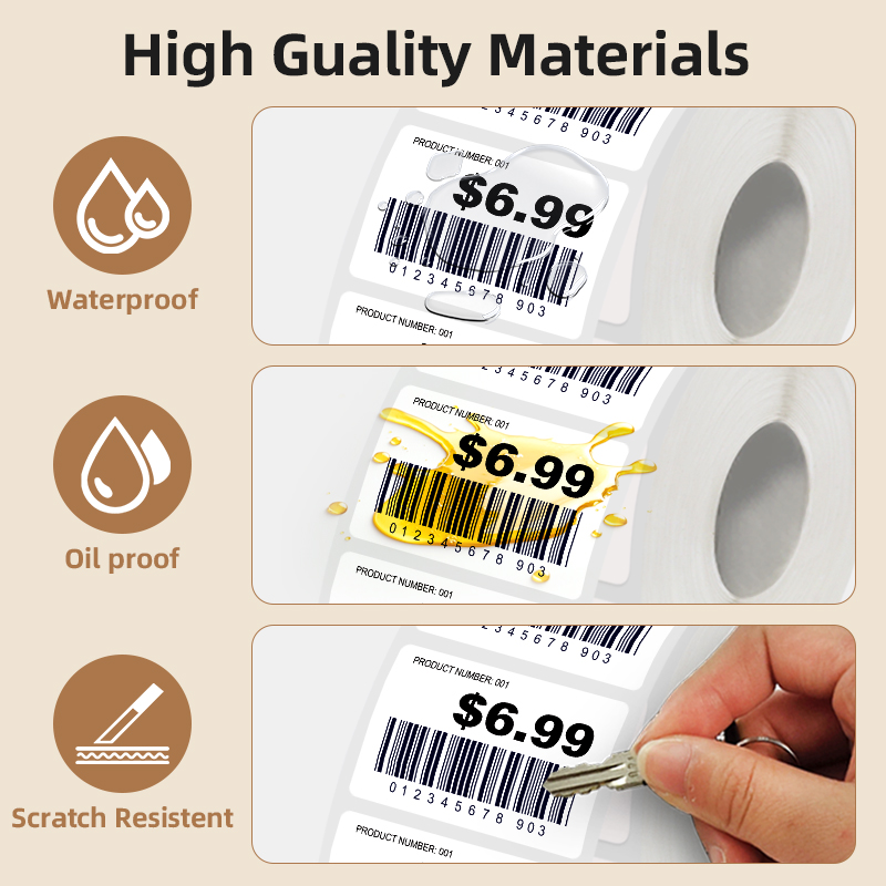5 Gulungan Stiker Label Putih, - Label Maker Machine ulasan dan harga