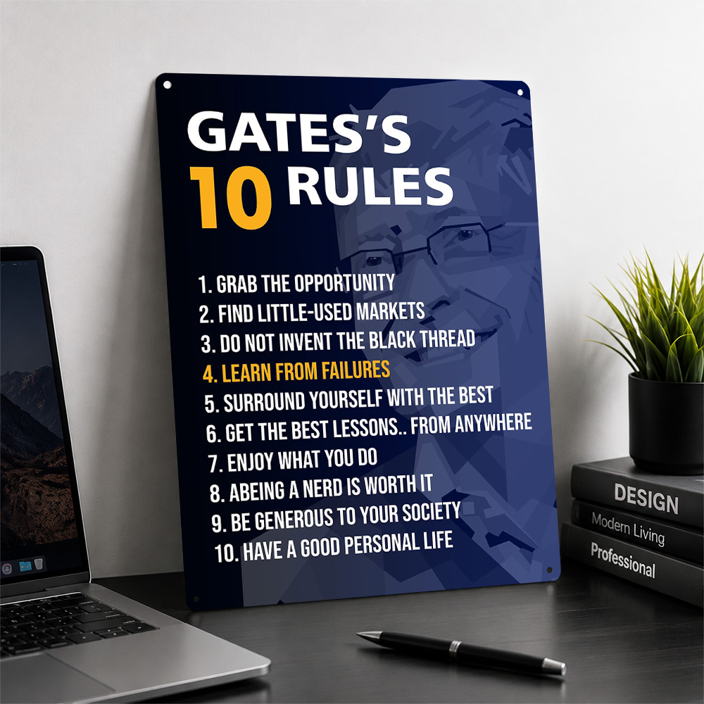 Poster Kutipan Bill Gates, Sen - Home Office Quotes ulasan dan harga