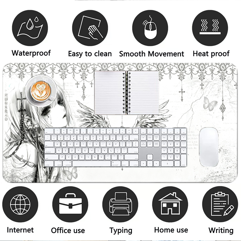 Alas Mouse Kulit Hitam Putih E - Home Office Keyboard And Mouse ulasan dan harga