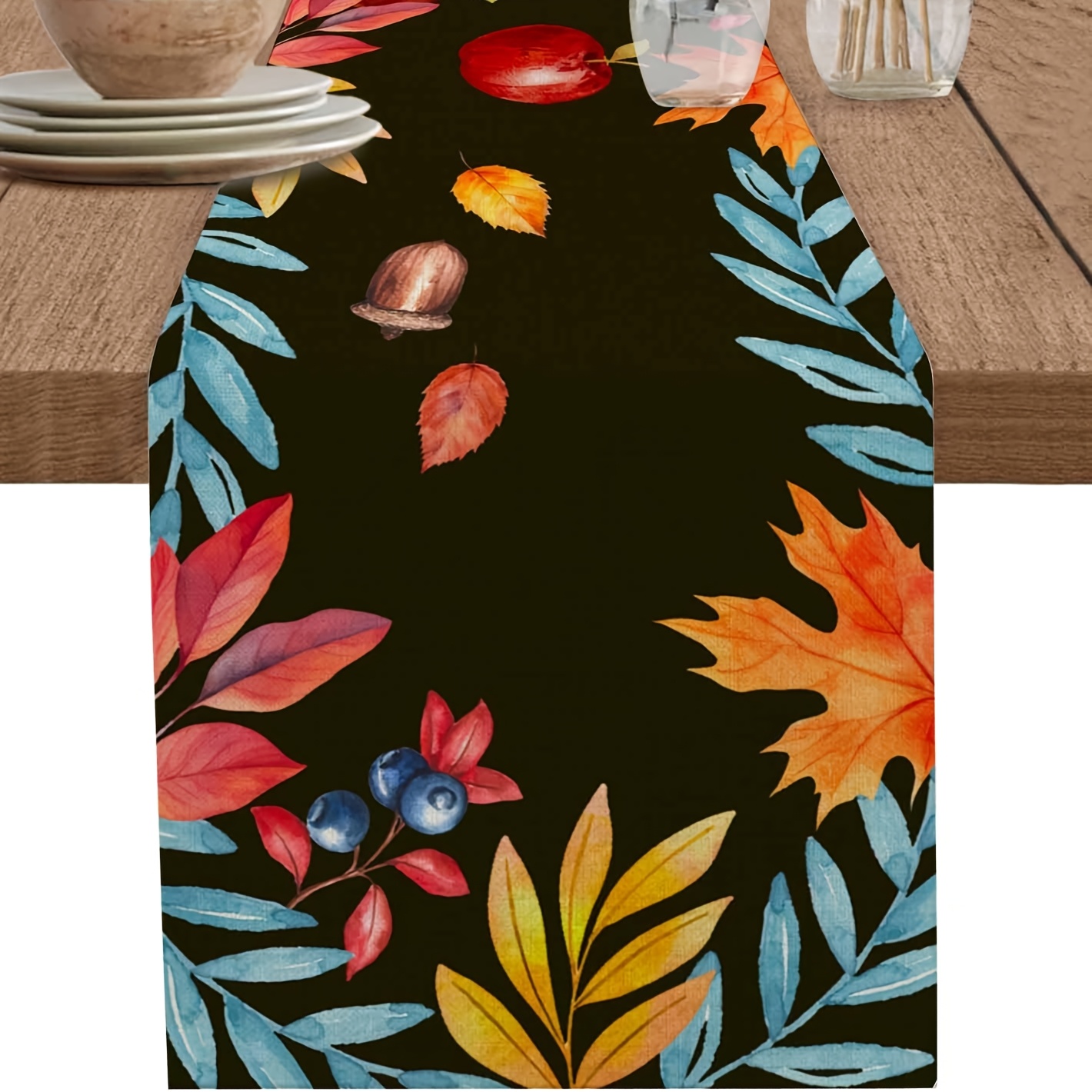 Autumn Leaves Table Runway - D - Home Office Marketing ulasan dan harga