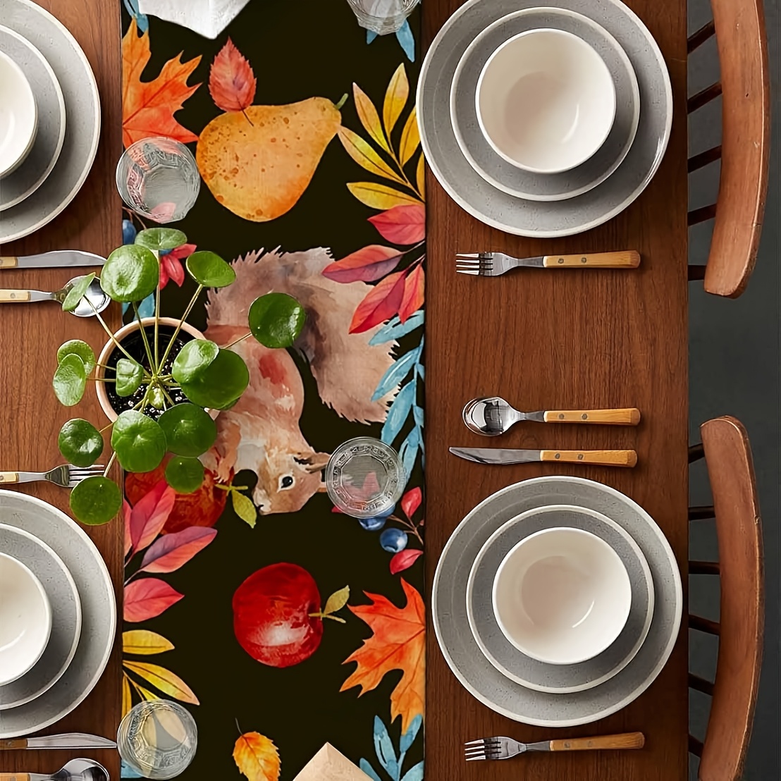 Autumn Leaves Table Runway - D - Home Office Marketing ulasan dan harga