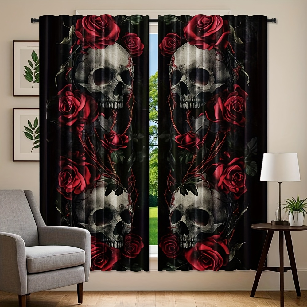 Tirai Blackout Motif Tengkorak - Home Office Alternative ulasan dan harga