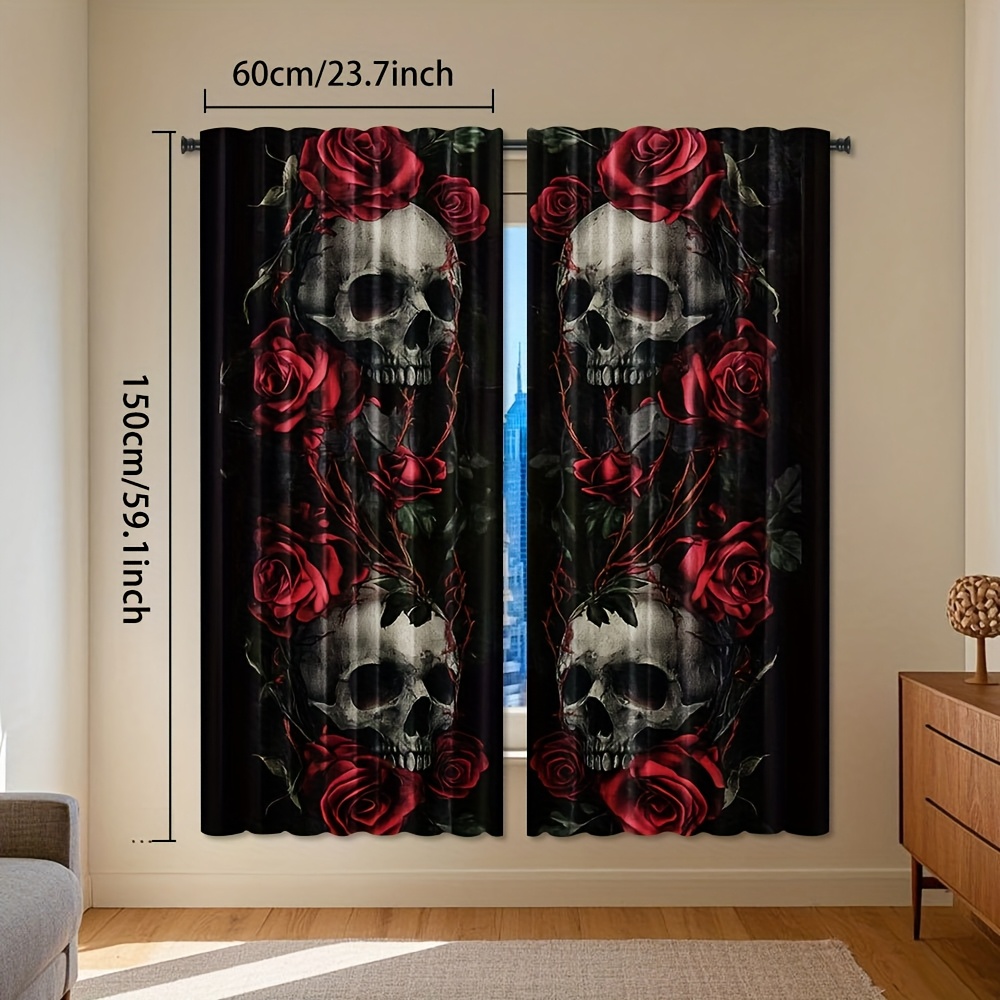 Tirai Blackout Motif Tengkorak - Home Office Alternative ulasan dan harga